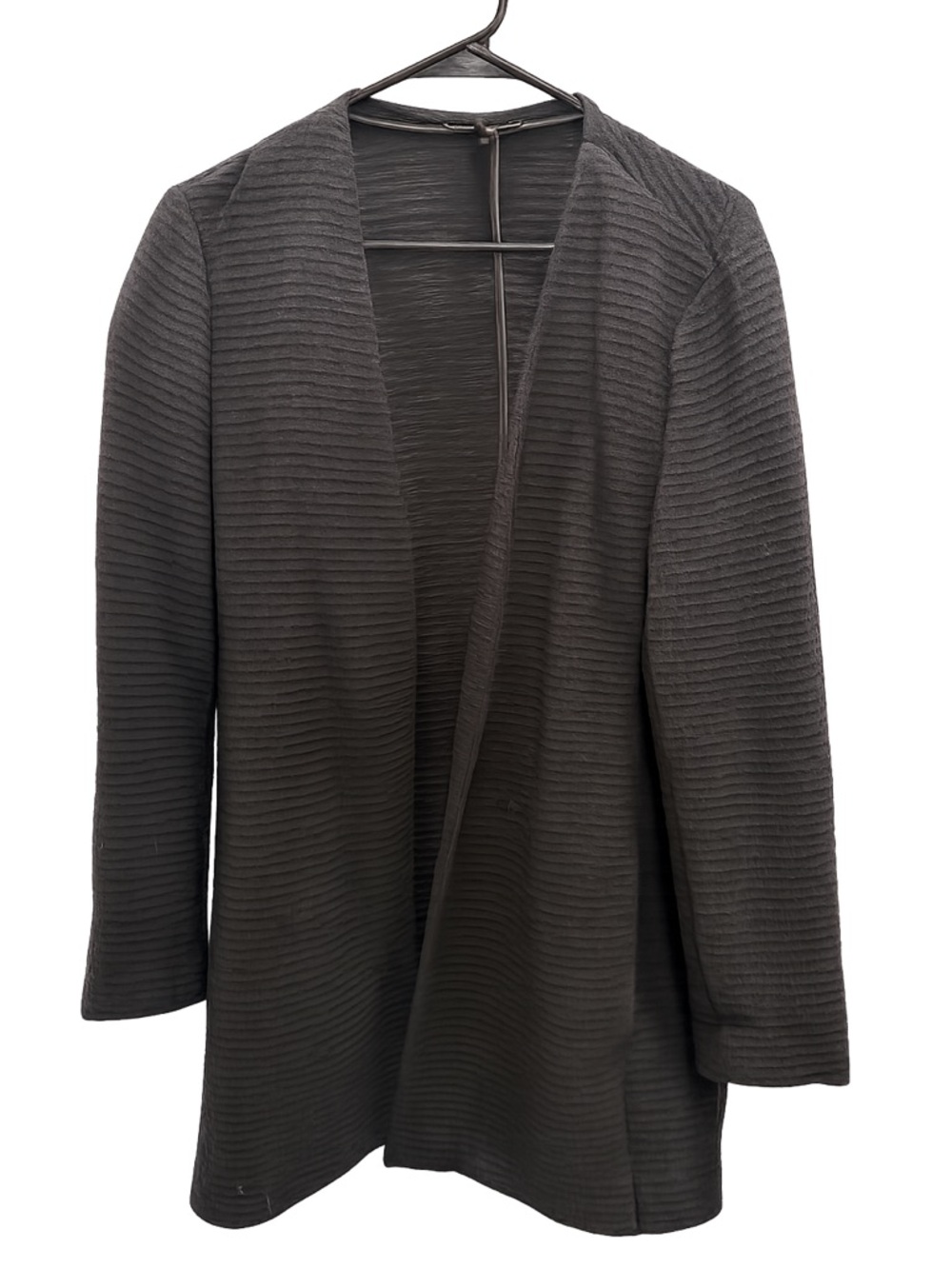 Eileen Fisher Black Open-Front Textured Cardigan